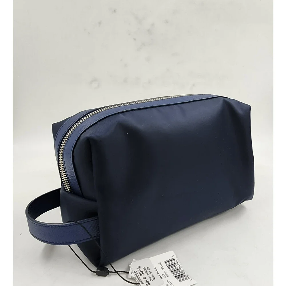 The Men's Store at Bloomingdale's Nylon & Leather Toiletry Bag Navy Zip Top